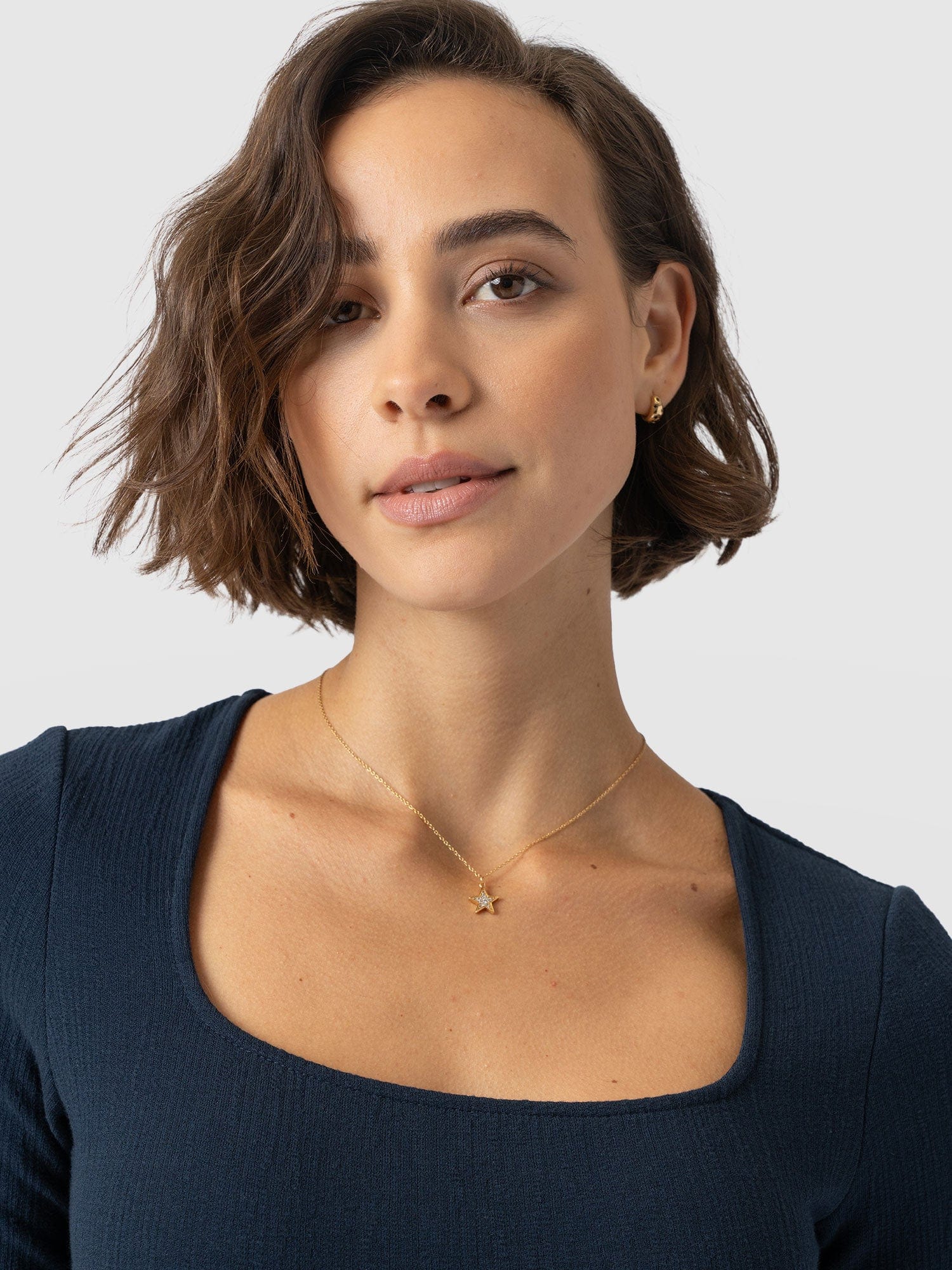 Akia Short Sleeve Dress - Navy Textured - Women's Dresses | Saint + Sofia® EU